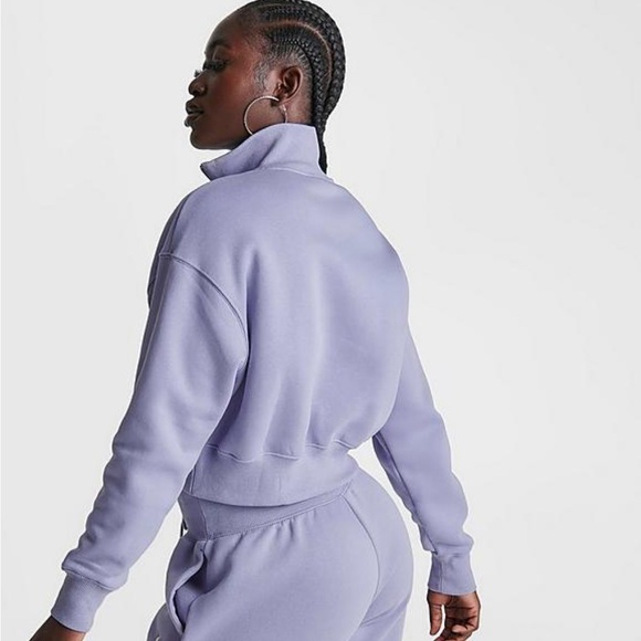 WOMEN'S NIKE SPORTSWEAR PHOENIX FLEECE OVERSIZED HALF-ZIP CROP SWEATSHIRT! - Picture 2 of 2